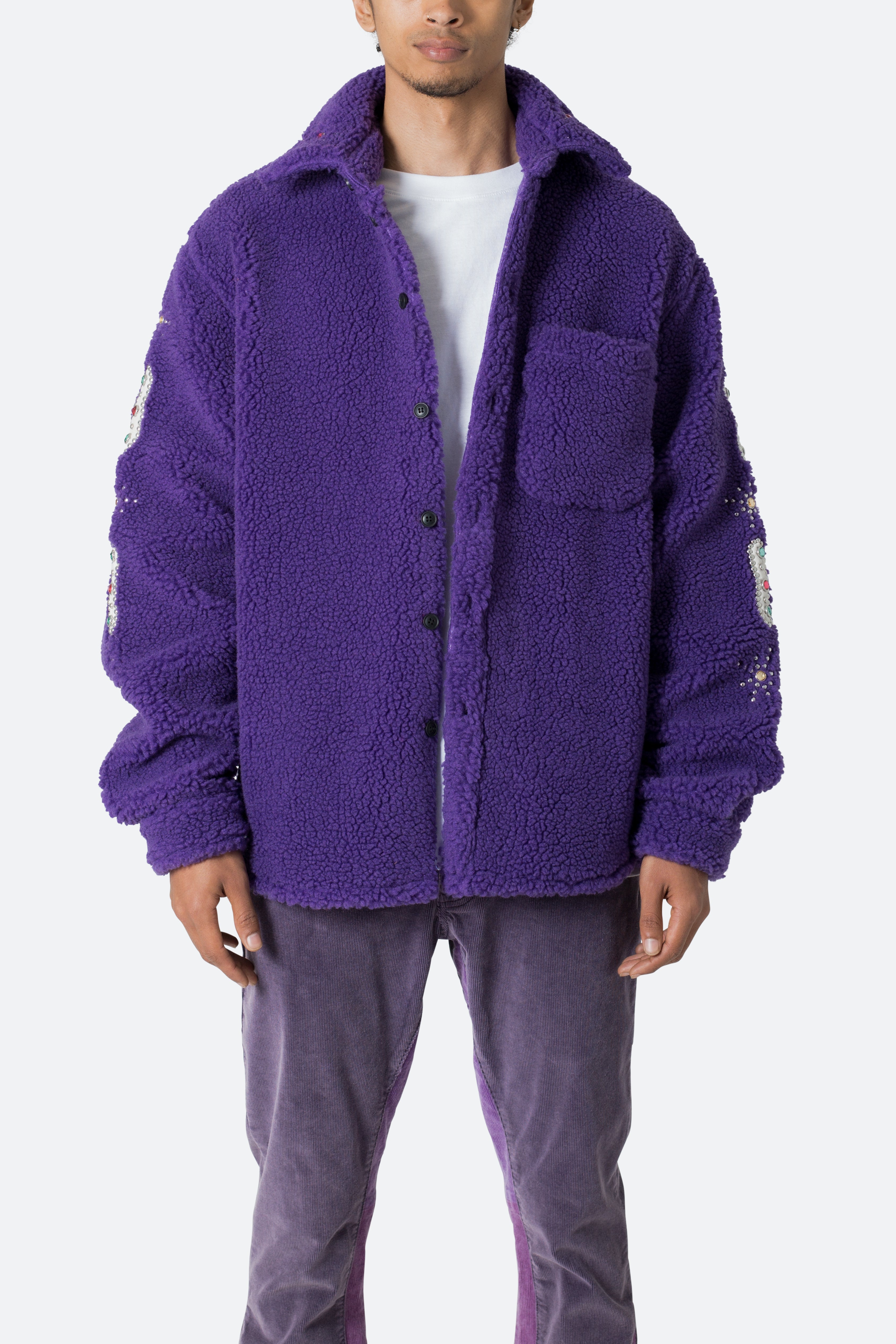 Jewel Sherpa Jacket - Purple, mnml