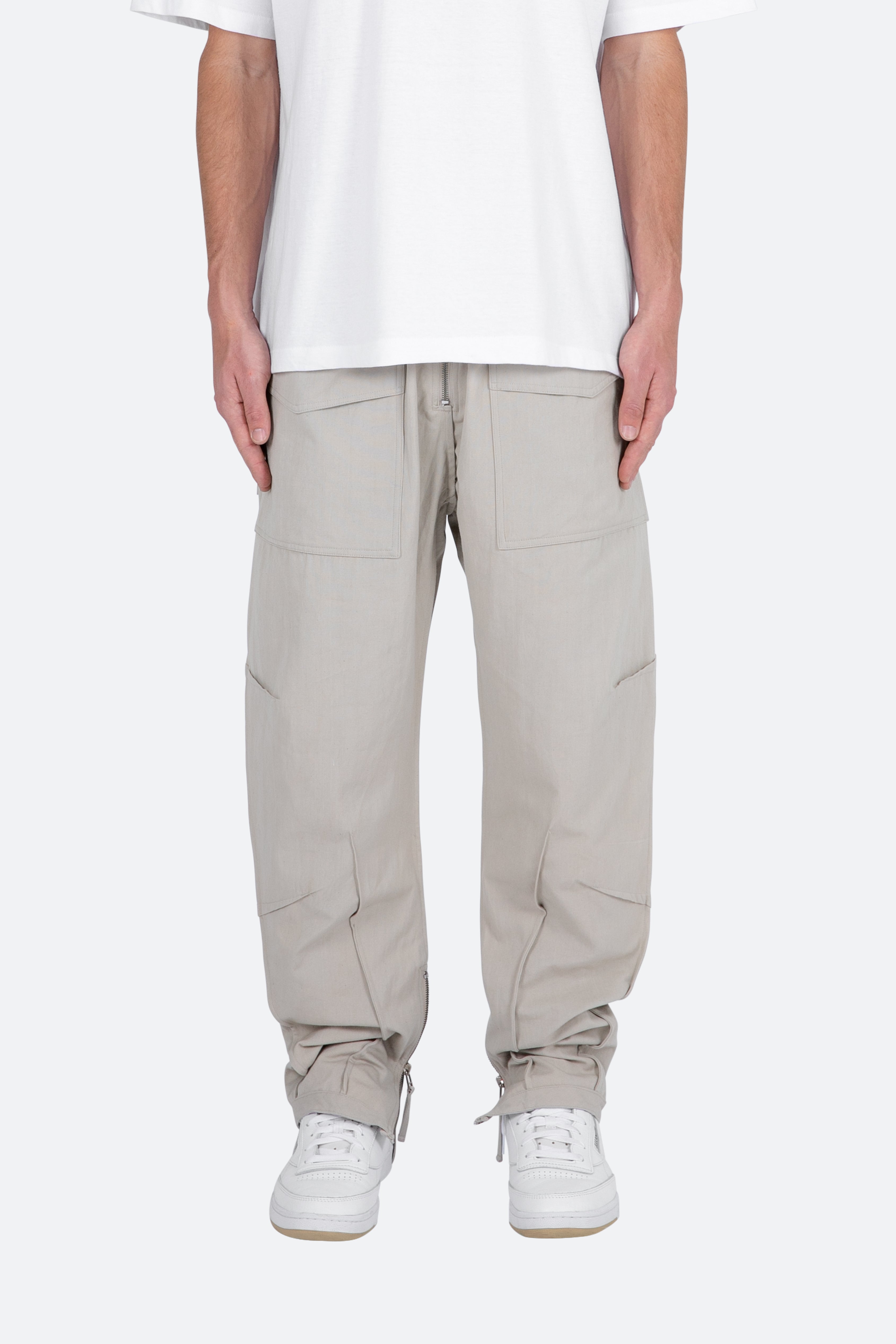 Multi Zip Cargo Pants - Stone | mnml | shop now