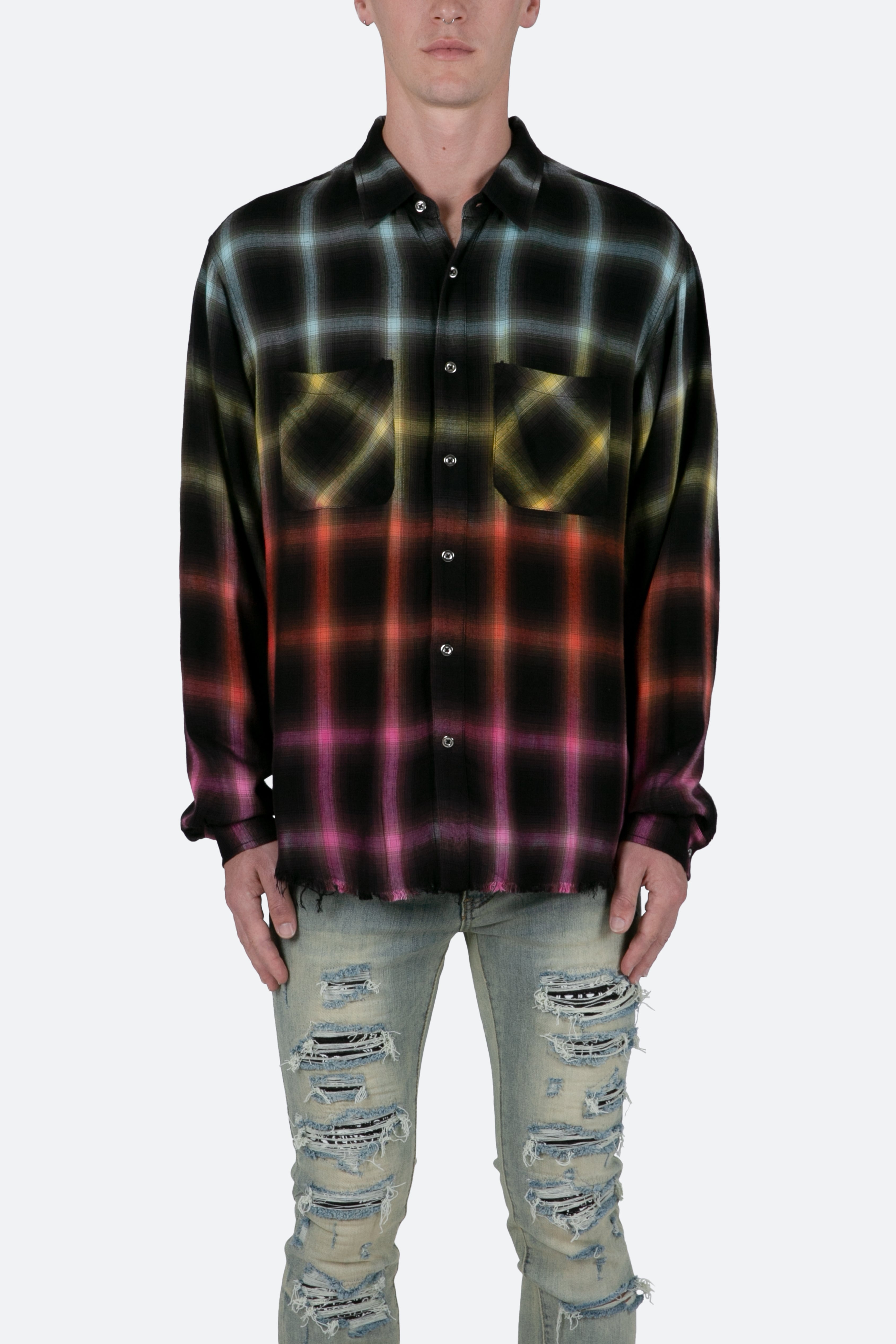 Ombre Flannel Shirt - Multi | mnml | shop now