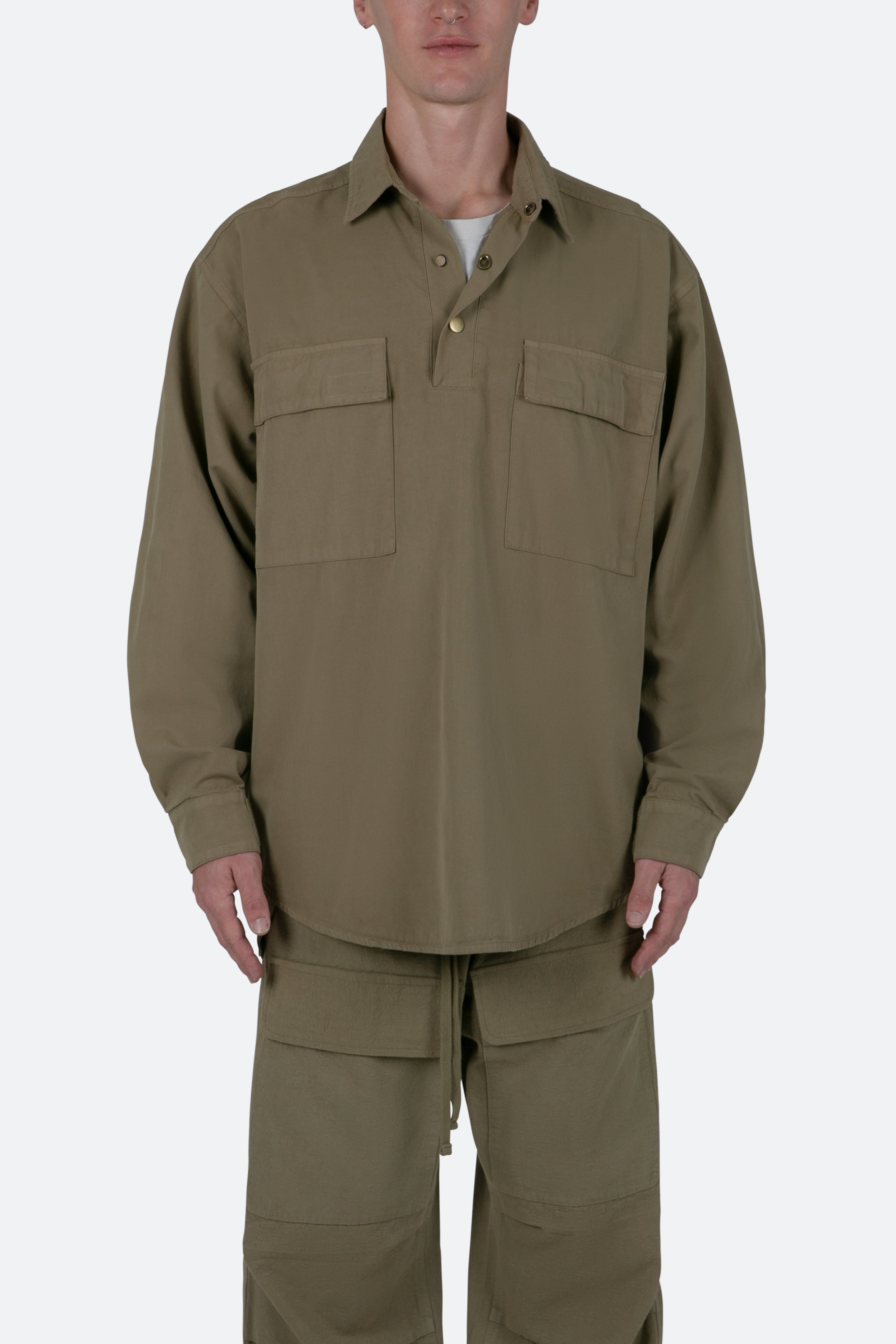 Oversized Utility Shirt - Olive