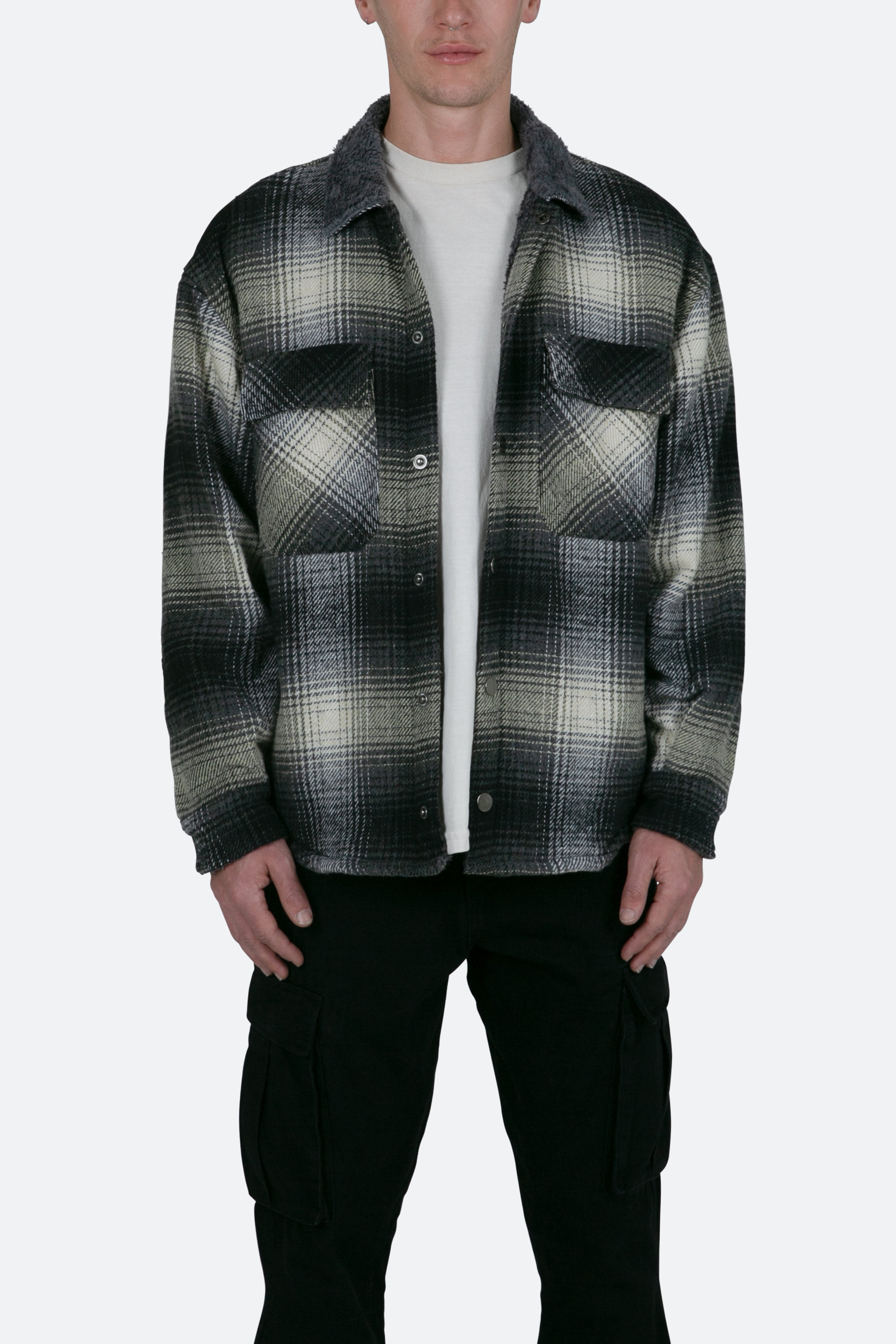 Heavyweight Woven Flannel - Navy/Green | mnml | shop now