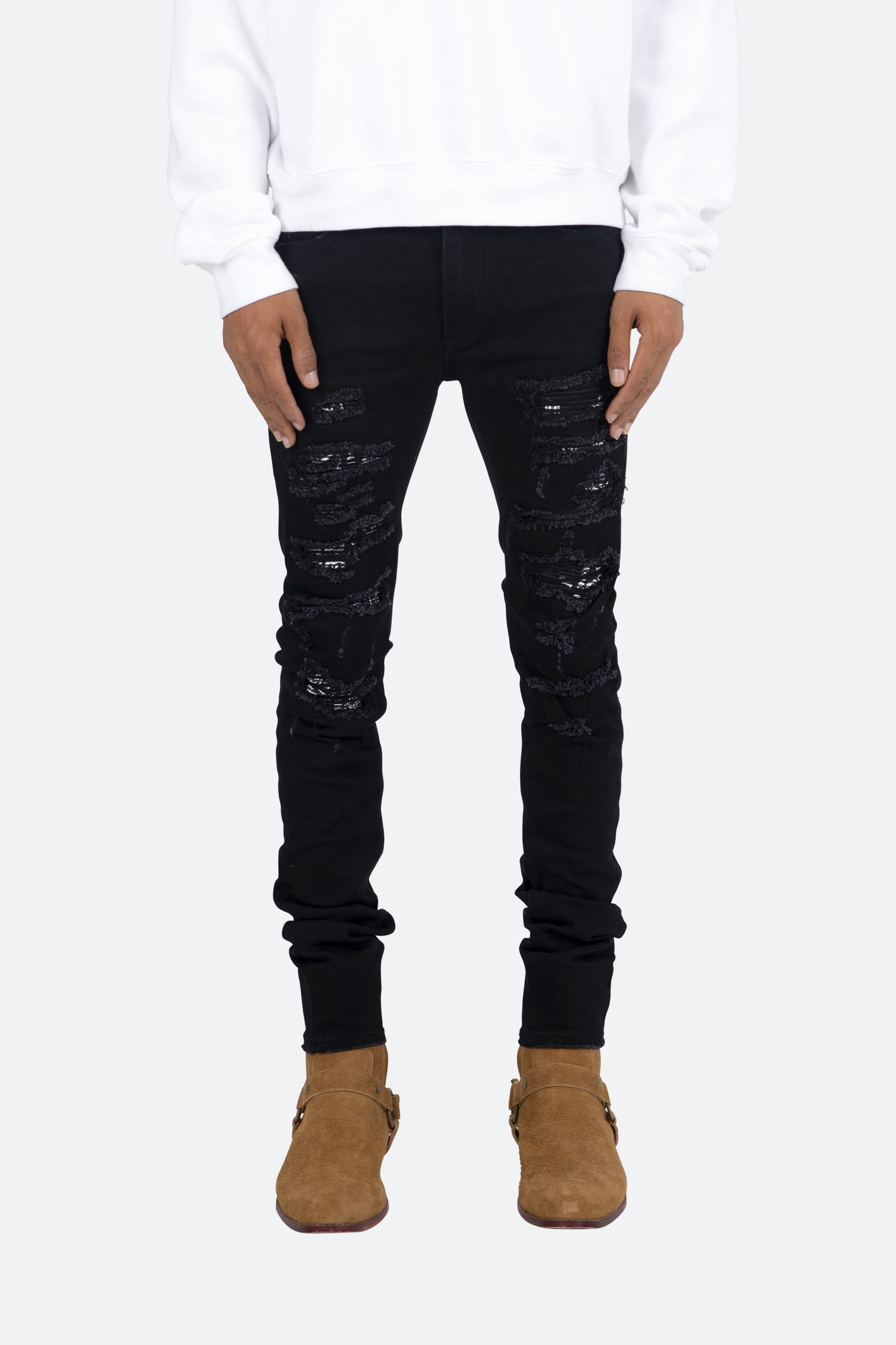 X165 Stretch now shop mnml | Denim Paisley - Blue/Black 