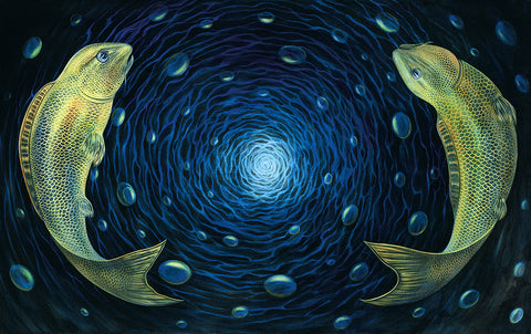 Amanda Sage art, Pisces Zodiac Sign art