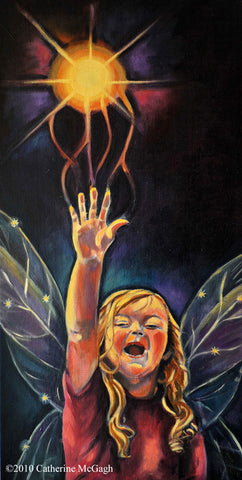 Catherine-McGagh-Playing-the-Light-(Hannah) child fairy art