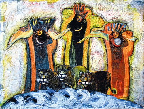 Denise-Kester-The-Three-Graces-and-Their-Cats-Goddess-Art