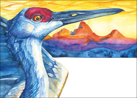 Helen Seay gorgeous sunset crane art