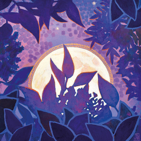 Moon Rise, Jenny Hahn, Aquarius Zodiac Sign Art