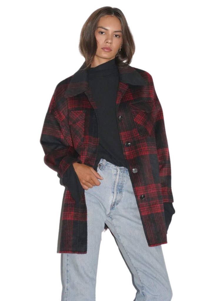 LNA Oversized Plaid Jacket | VIDA MOULIN