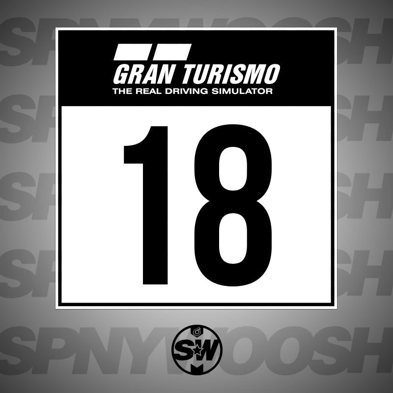 Gran Turismo Type 2 Racing Numbers Cards | Vinyl or Magnetic Numbers