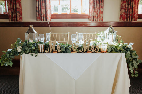 Head Table McMenamins Edgefield Vancouver WA Florist Sweetheart Elopement