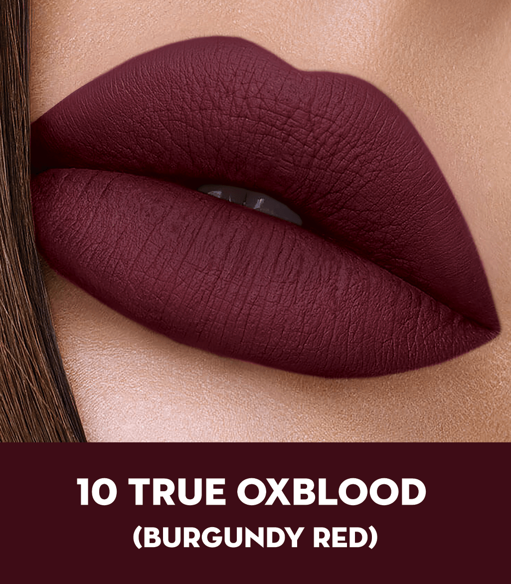 burgundy lipstick