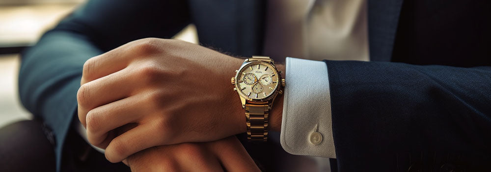 contemporary gold watch for men