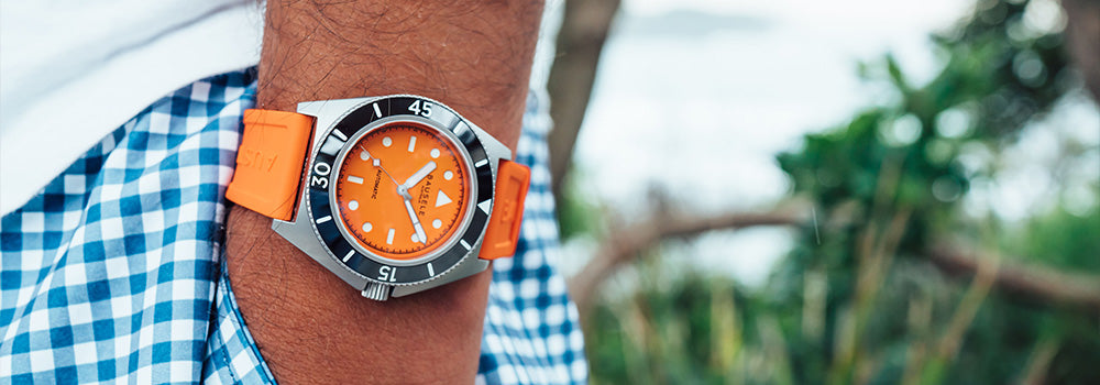 bausele makers of time unisex watches endless sunrise orange 