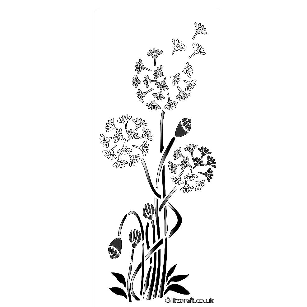 CLEARANCE - Dandelion Seeds Flower Stencil DL – Glitzcraft