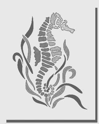 printable seahorse stencil