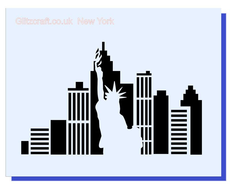 New York Skyline Stencil 5in x 4in – Glitzcraft