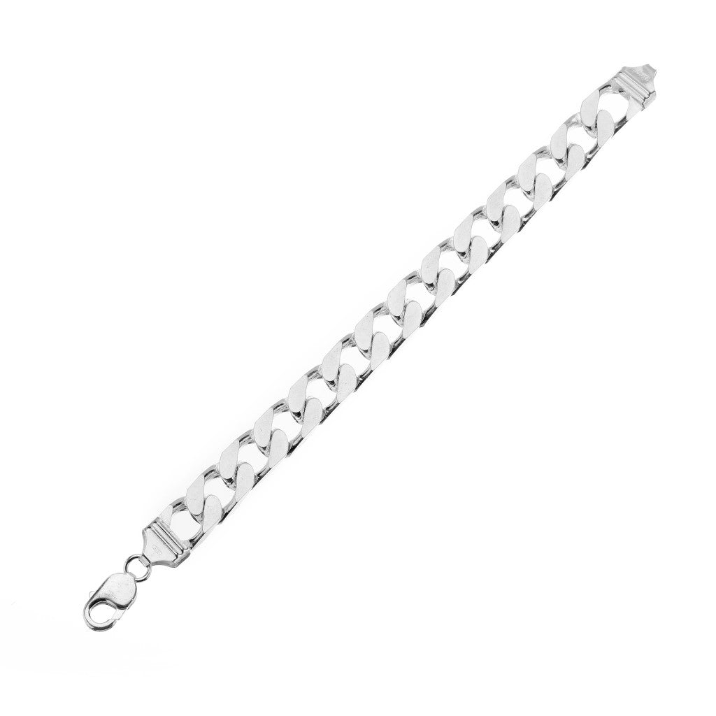 22cm (8.6”) 11.5mm-12mm Width Heavy Curb Chain Bracelet in Sterling Silver