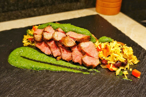 Lamb with Cuban Rice and Chimichurri