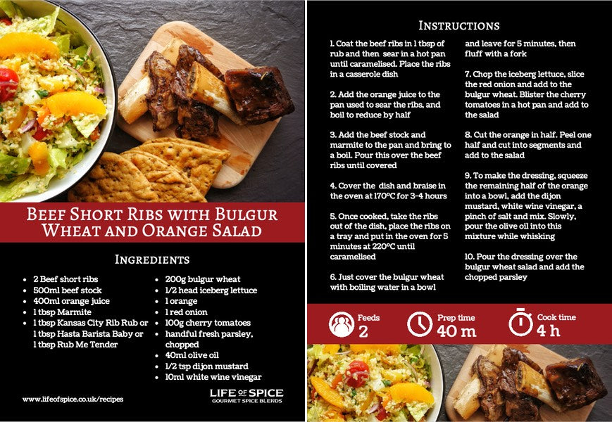Beef Short Ribs with a Bulgur Wheat and Orange Salad