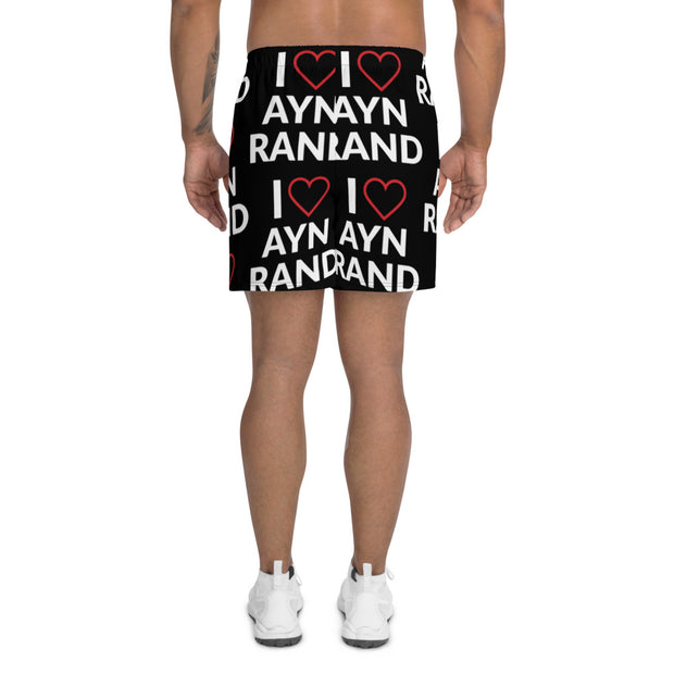 I Heart Ayn Rand Men's Long Shorts BLACK