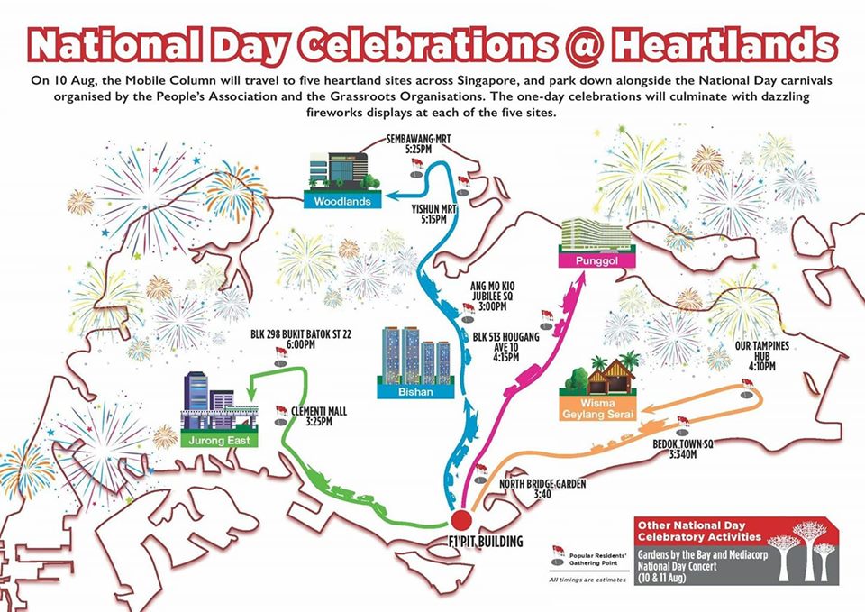 National Day Parade 2019 Mobile Columns will be Travelling to Five Heartland Sites