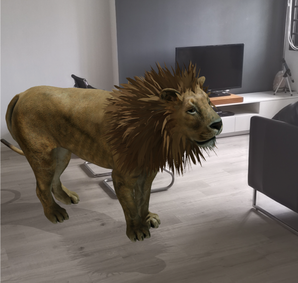 How can I see a lion in 3D?