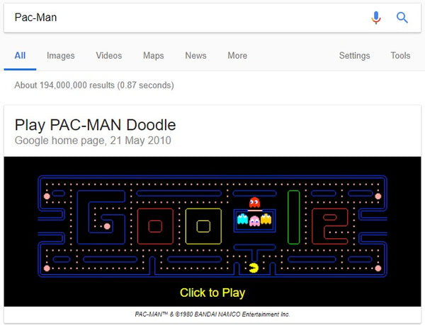 Google Maps PacMan Doodle Game 