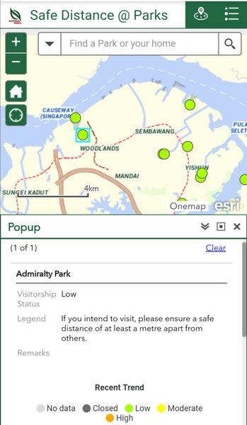 Free Tools to Help you Check Crowd Status in Singapore - Safe Distance @ Parks