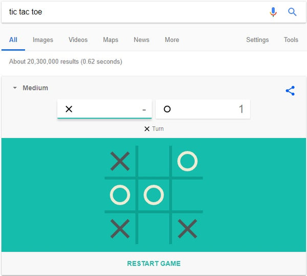 7 Google Search Games to Amuse Your Little Ones - Tic Tac Toe