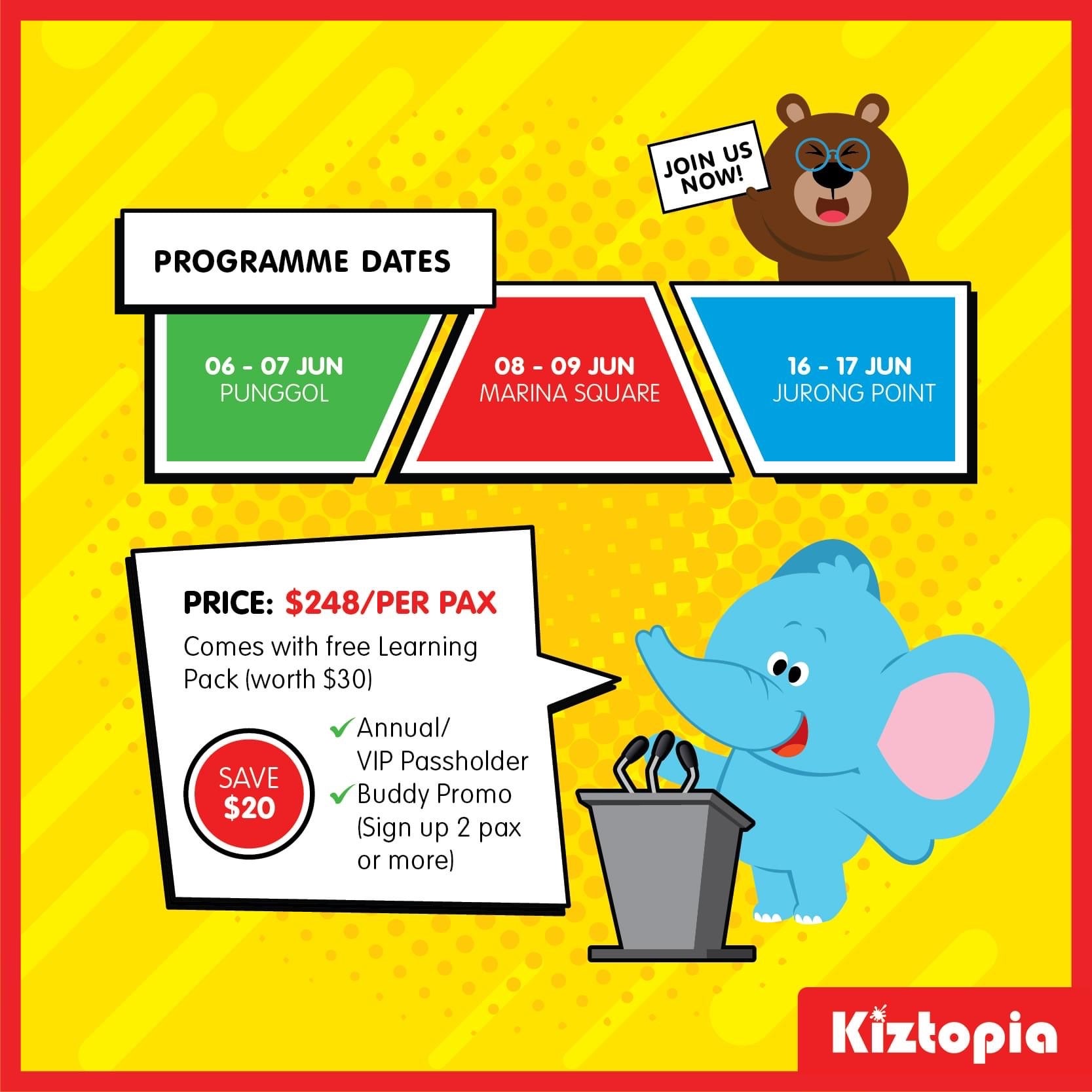 2-Day June Holiday Camp (4 Workshops) @ Kiztopia (4 - 7 years old)
