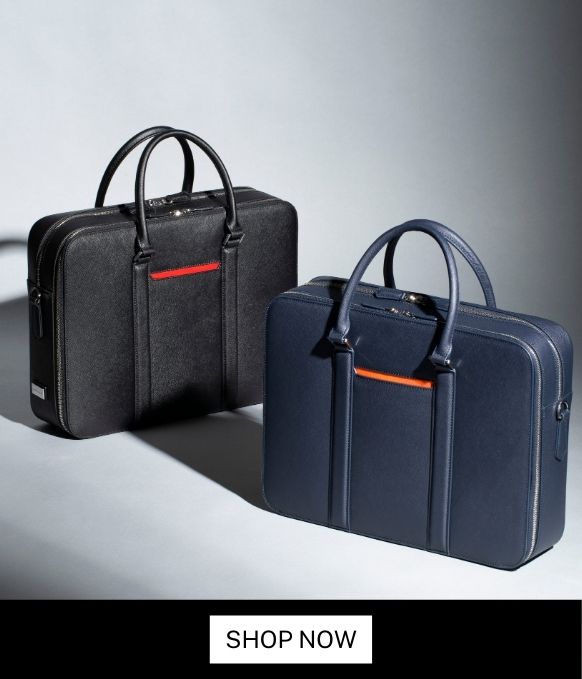 Maverick & Co. Manhattan Double-Zip Leather Briefcase