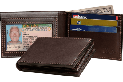 6 inch Biker Wallet - Brown Pull Up Leather – Wallets Plus
