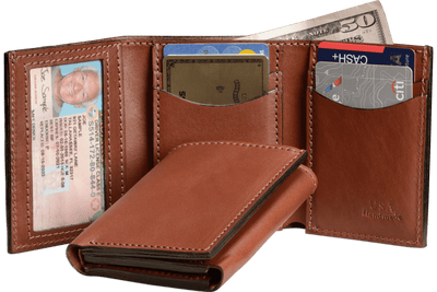 6 inch Biker Wallet - Brown Pull Up Leather – Wallets Plus