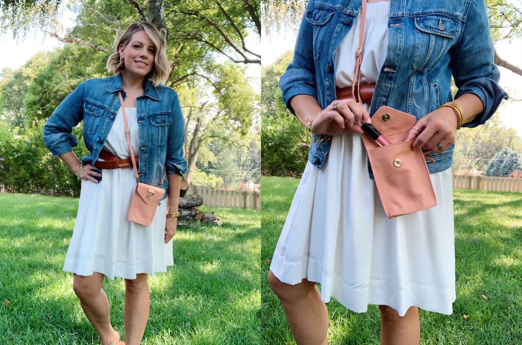 The Grace leather crossbody is a perfect bag for summer activities.