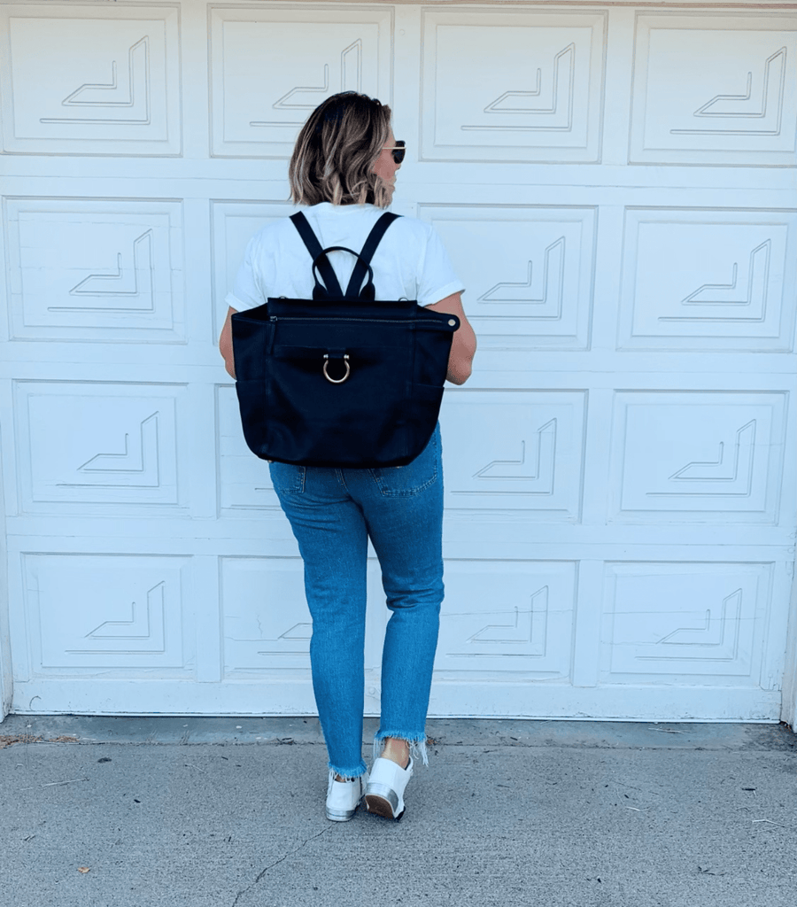 Black Natasha backpack is a great mom bag
