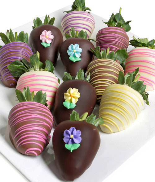 Spring Flowers Chocolate Covered Strawberries