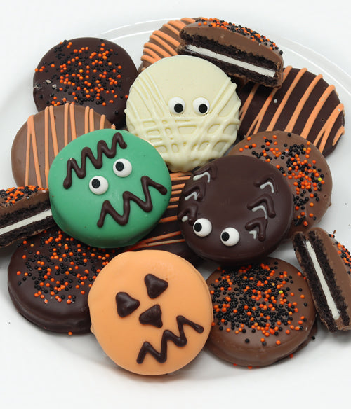 Chocolate Covered Company Halloween Spooky Belgian Chocolate Dipped Oreo Cookies Gift 12pc