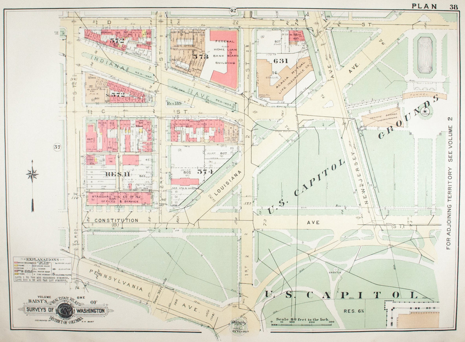 1957 Washington DC Plan 38 - Baist - Historic Accents