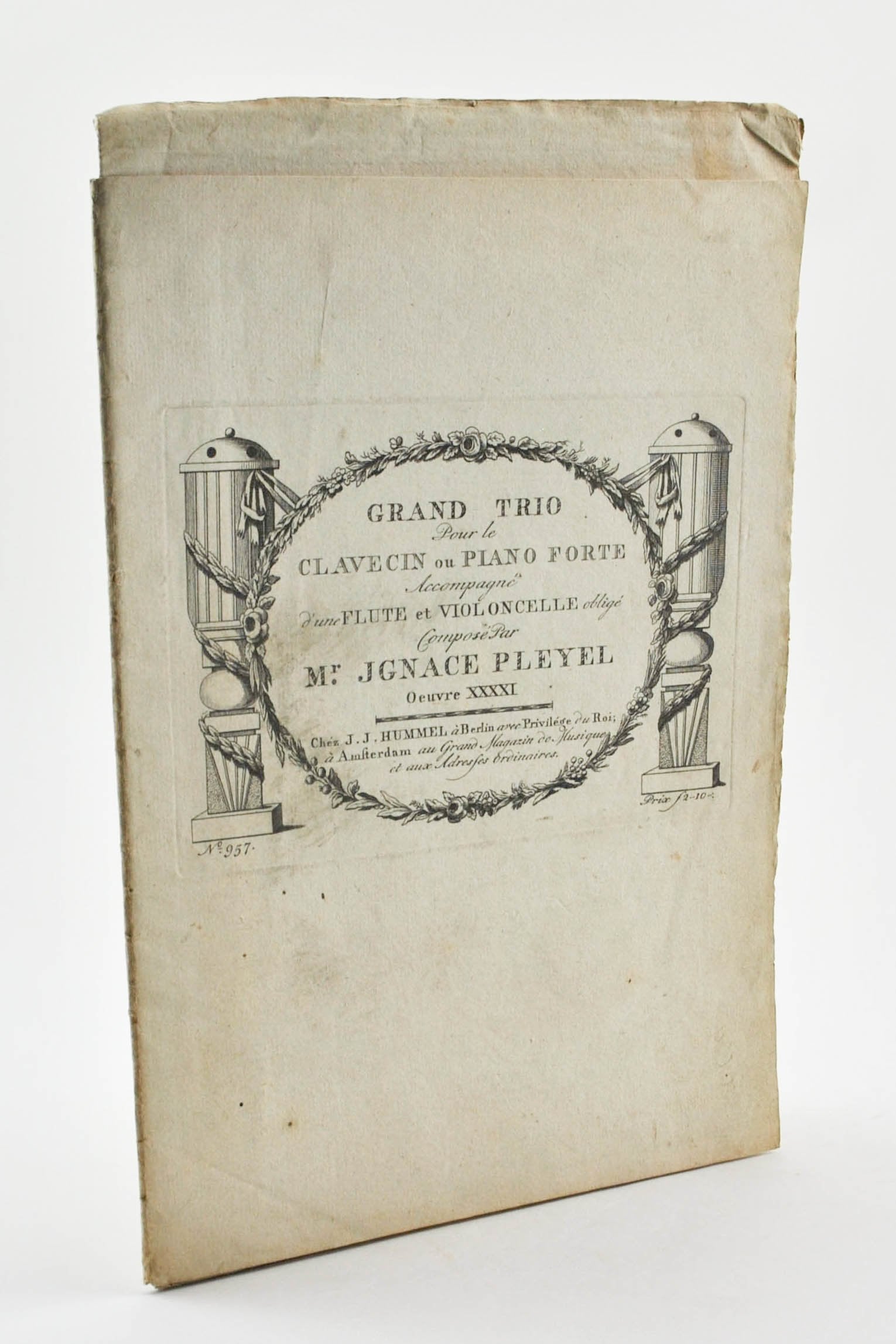Antique Music Sheet Grand Trio for Piano by Ignace Pleyel c.1800’s J.J ...