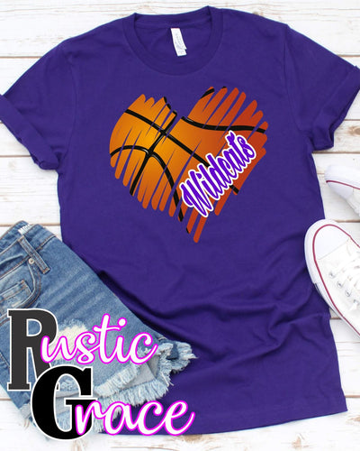 Heart Basketball, Glitter Vinyl Heat Transfer, Iron-on Basketball, Love  Basketball, Custom Basketball 