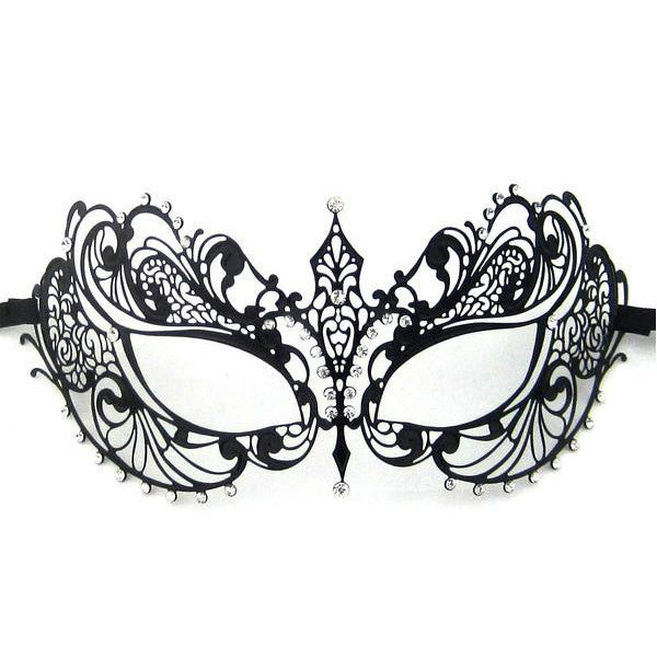 BLACK Series Laser Cut Metal Venetian Pretty Womens Masquerade Mask