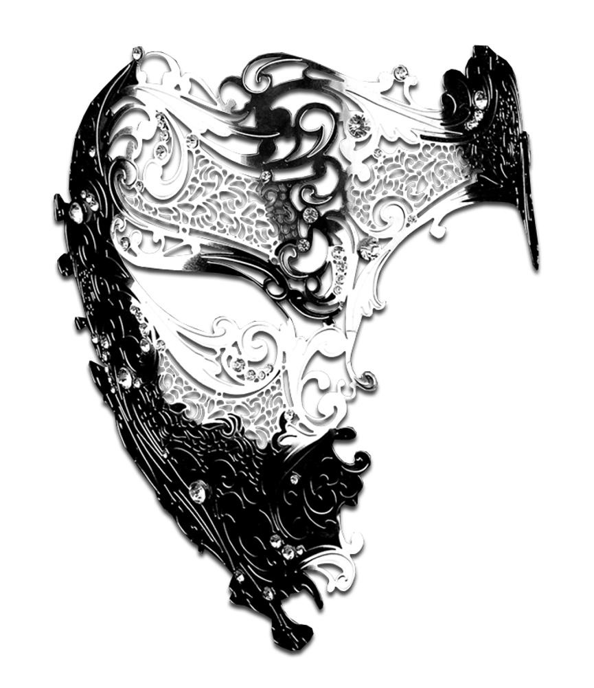 Silver Series Signature Phantom Of The Opera Half Face Mask