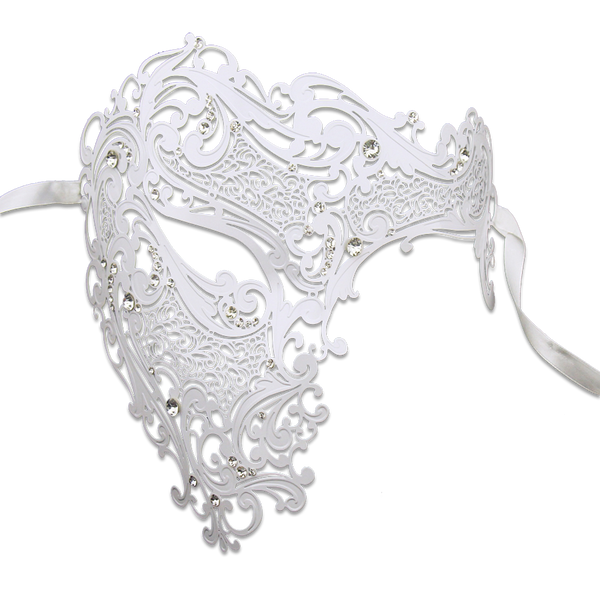 WHITE Series Signature Phantom Of The Opera Half Face Mask