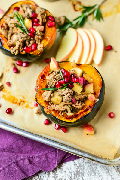 Apple & Balsamic Turkey Stuffed Acorn Squash