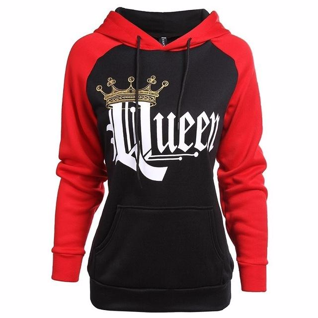 king and queen hoodies red and black