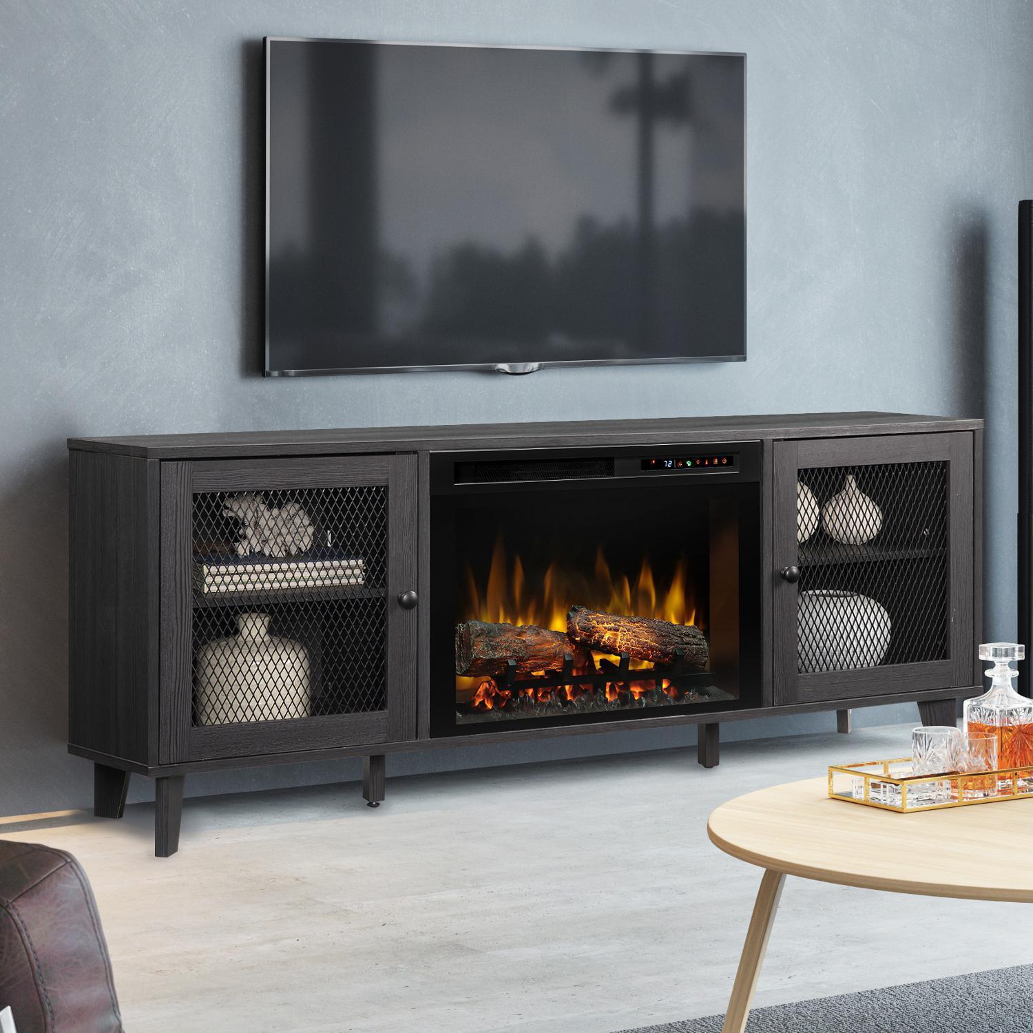 Dimplex Dean 65-Inch TV Media Console Electric Fireplace - Wrought Iro - Dimplex Online Store