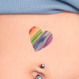 Rainbow Heart Sketch Temporary Tattoo ( 4 ct)