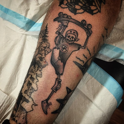 Tattoo uploaded by Joe  Tattoo Animation TattooAnimation Skateboard  Skateboarding Skeleton  Tattoodo