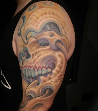 Biomechanical Skull Sleeve  Remington Tattoo Parlor
