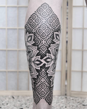 Tattoo uploaded by Sam Trew  Flower of life geo filler to complete this  rad sleeve TBC soon 3RL dotwork for daaaaays   Tattoodo